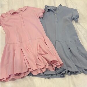 Lands End Pink and Blue Polo Dresses